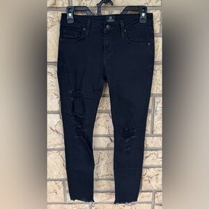 Just Black Denim Jeans Distressed Jeans comfy in style Size 25 Raw hem